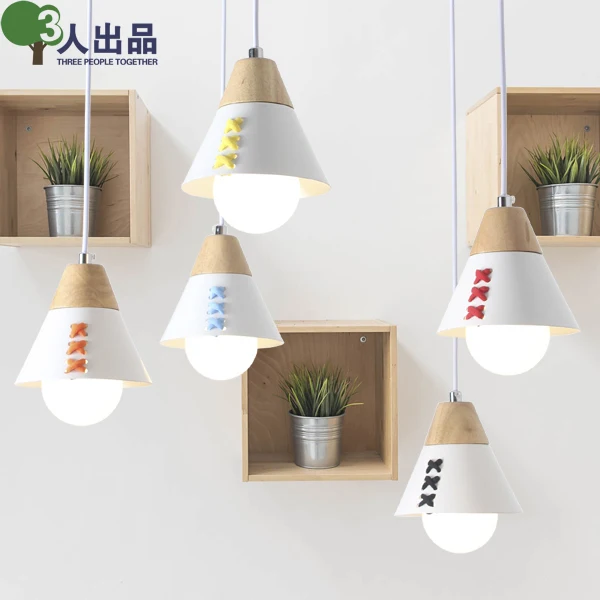 

Creative appearance of the Nordic minimalist solid wood Pendant Lights Children's room bedroom living room dining room lighting