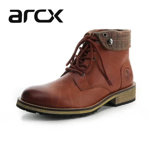 Как да arcx мотоботинки Сапоги Гонки падение кожаные ботинки в стиле ретро водонепроницаемая Спортивная дорожная обувь руль Fatbar для обуви размер 39–45 - Цвет: brown