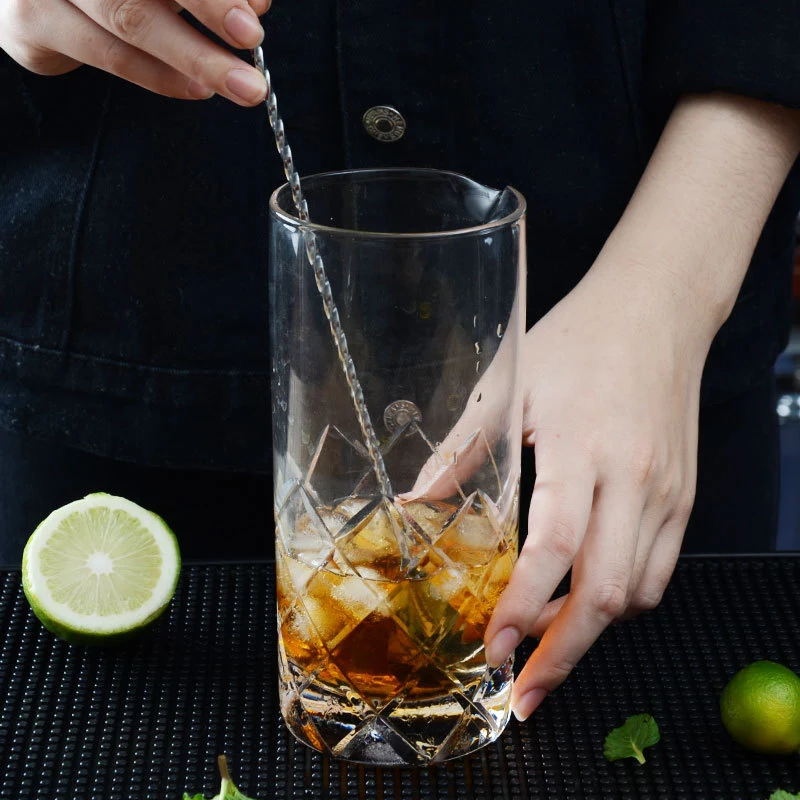 

1 pc Eco-Friendly Stainless Steel Mixing Spoon Spiral Pattern Bar Cocktail Shaker Long Handle Spoon Tea Coffee Bar Spoon D4