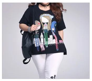 

Women's plus size summer new fashion slim loose short dolman sleeved shirt