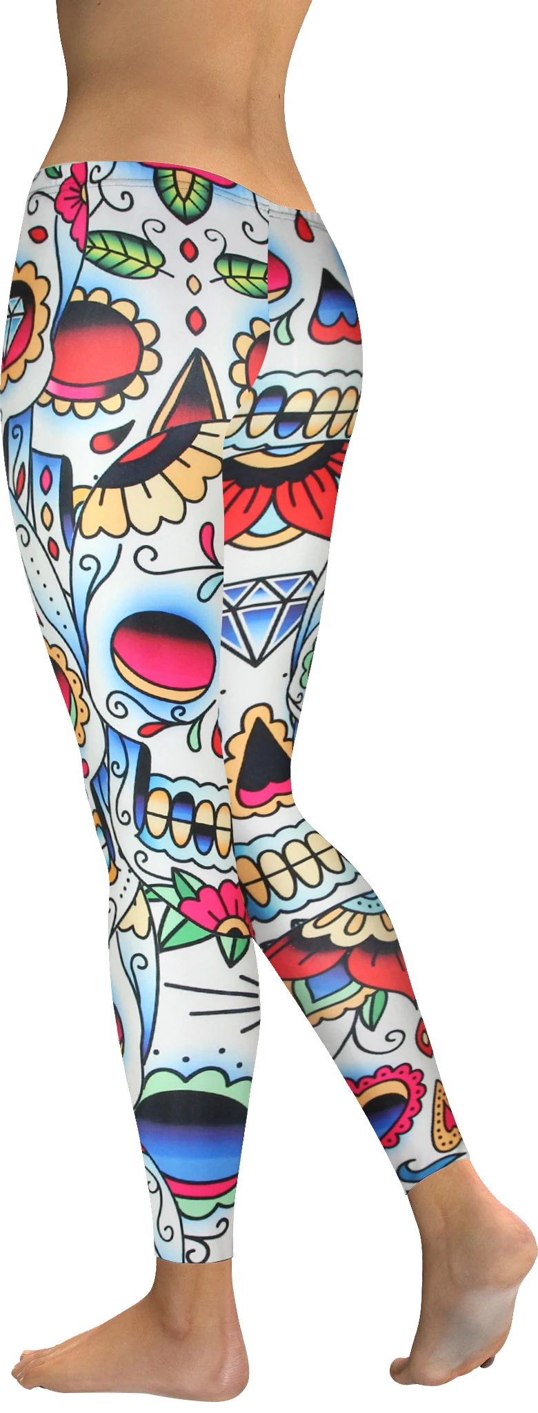 skull rose halloween legging (4)