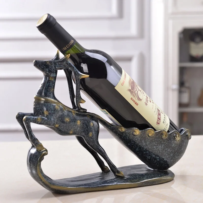  Deer Wine Rack Resin Crafts Home Decoration Christmas Birthday Figurines Gift Bedroom Living Room O - 32985471625