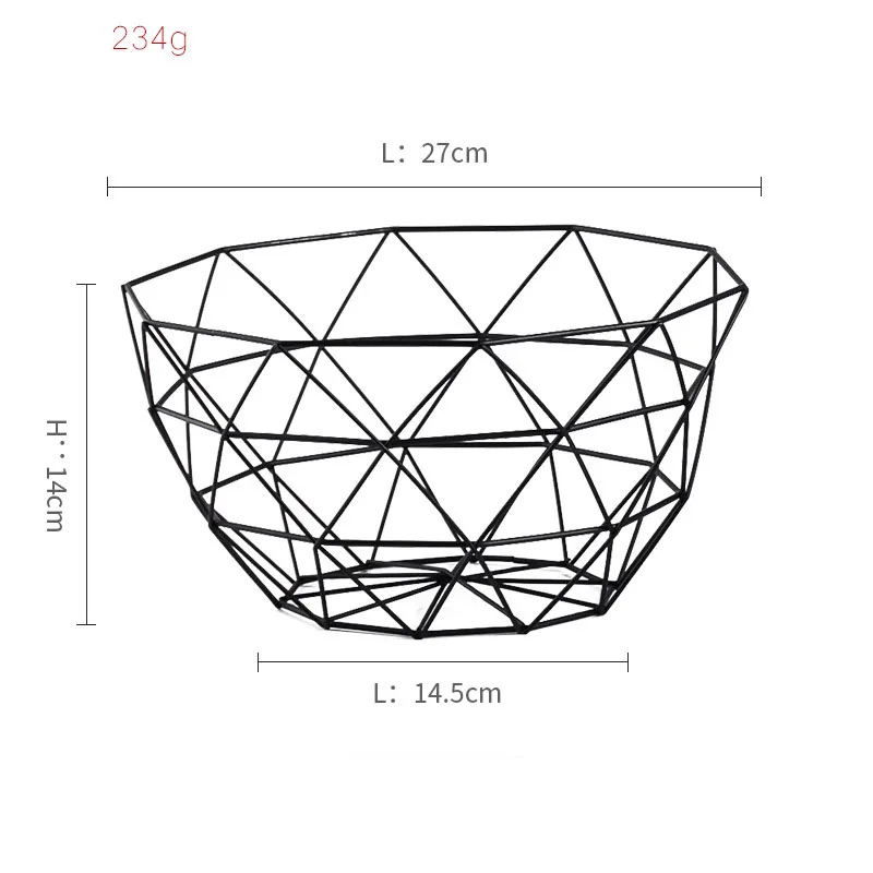 Скандинавские простые железные художественные фруктовые корзины для гостиной бытовые закуски чаша для хранения Прямая - Цвет: 2