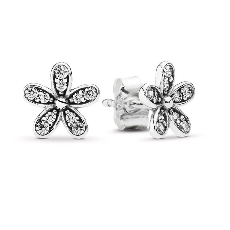27 Styles Fashion CZ Zircon Fits Fine Stud Earrings For Ladies Women Crown Love Flower Earrings Jewelry Birthday Wedding Gift