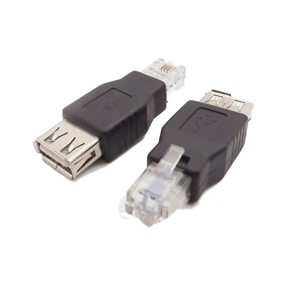 1 шт. USB 2 0 Тип A гнездо к RJ11 4 Pin 6P4C папа Ethernet сетевой телефонный разъем конвертер