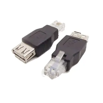 

10pcs USB 2.0 Type A Female To RJ11 4 Pin 6P4C Male Ethernet Network Phone Connector Converter Adapter