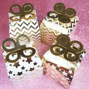 

12pcs gold star wave Paper Box as Candy Storage Boxes Gift Packaging wedding birthday party favor box multi-use
