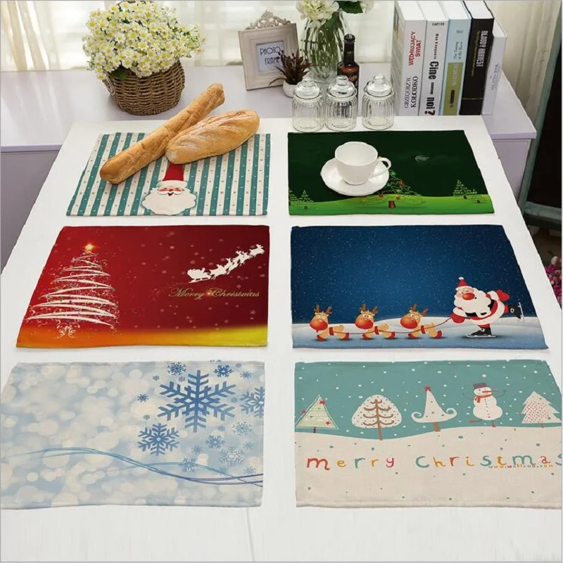 

Christmas decoration placemat Fabric coaster Table decoration mat Kitchen Posavasos Manteles individuales Onderzetters H209