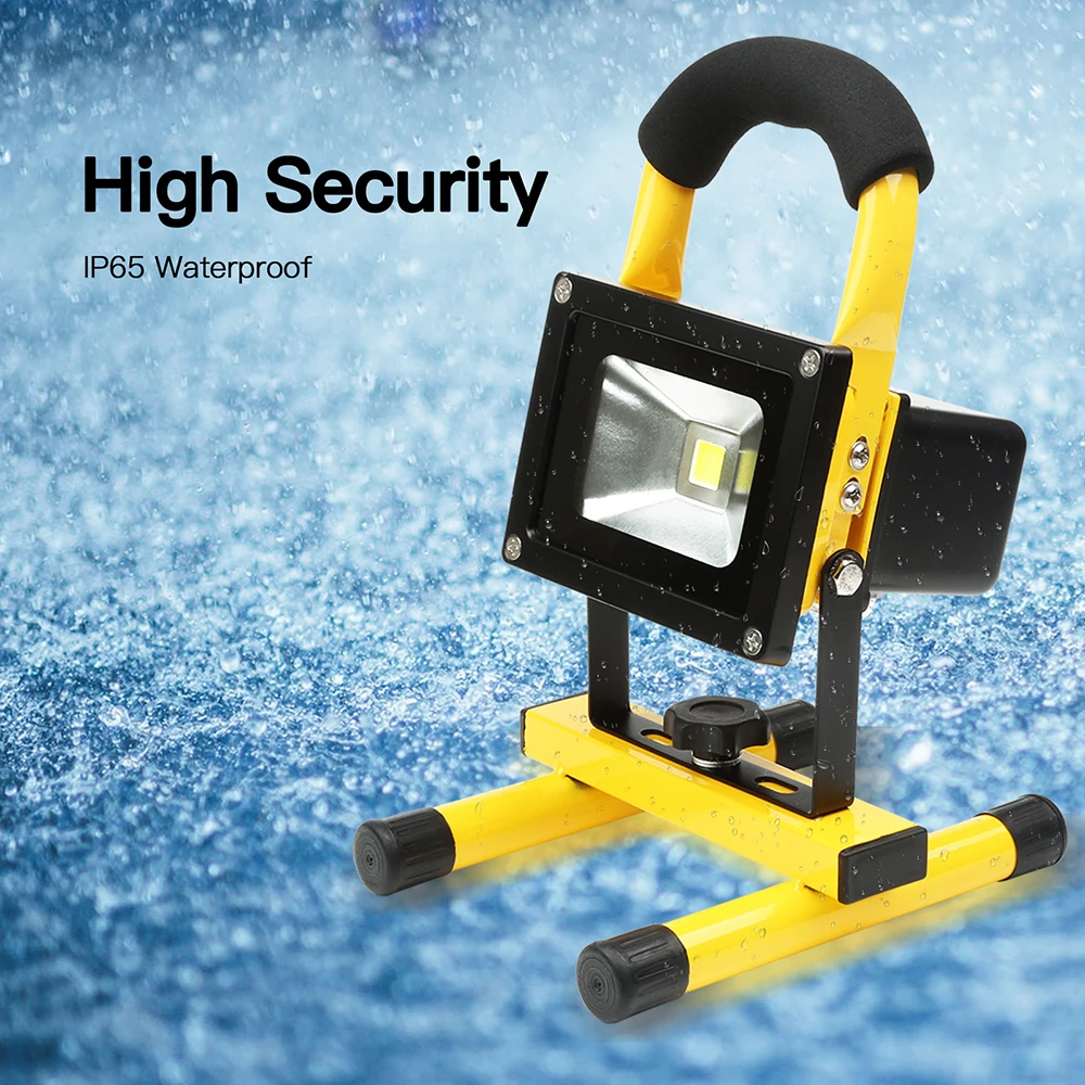

10W LED Portable Rechargeable Emergency Outdoors Camping Light with EU/US Car Charger Waterproof White Outside Light Lamp