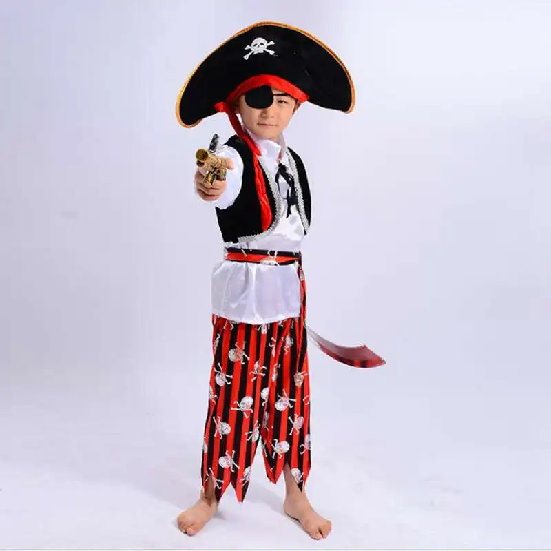 Детский Пиратский костюм на Хэллоуин; модные вечерние костюмы для костюмированной вечеринки на Рождество и год
