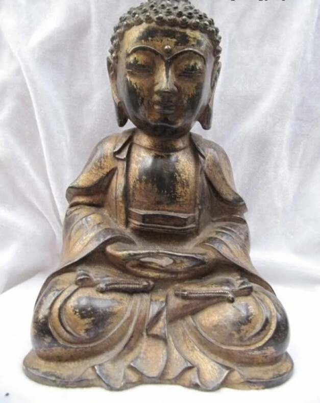 

fast shipping USPS to USA S2657 Chinese Old Bronze HEALING MEDICINE BUDDHA Sakyamuni Bhaisajyaguru Buddha statue