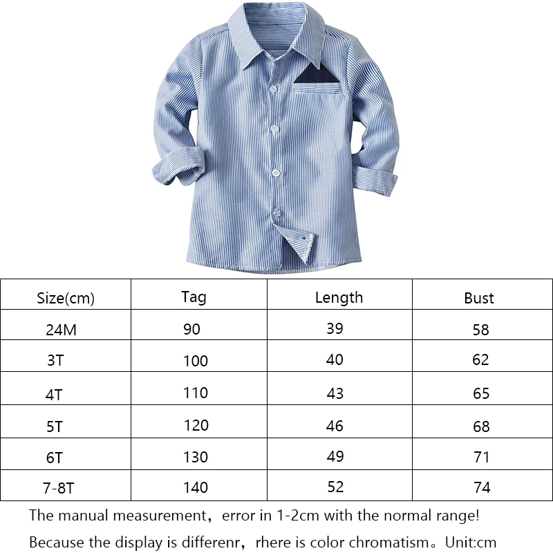 Весенние рубашки для мальчиков; синяя рубашка в полоску с длинными рукавами; блузка на пуговицах для маленьких мальчиков; Осенняя модная детская одежда; одежда для детей