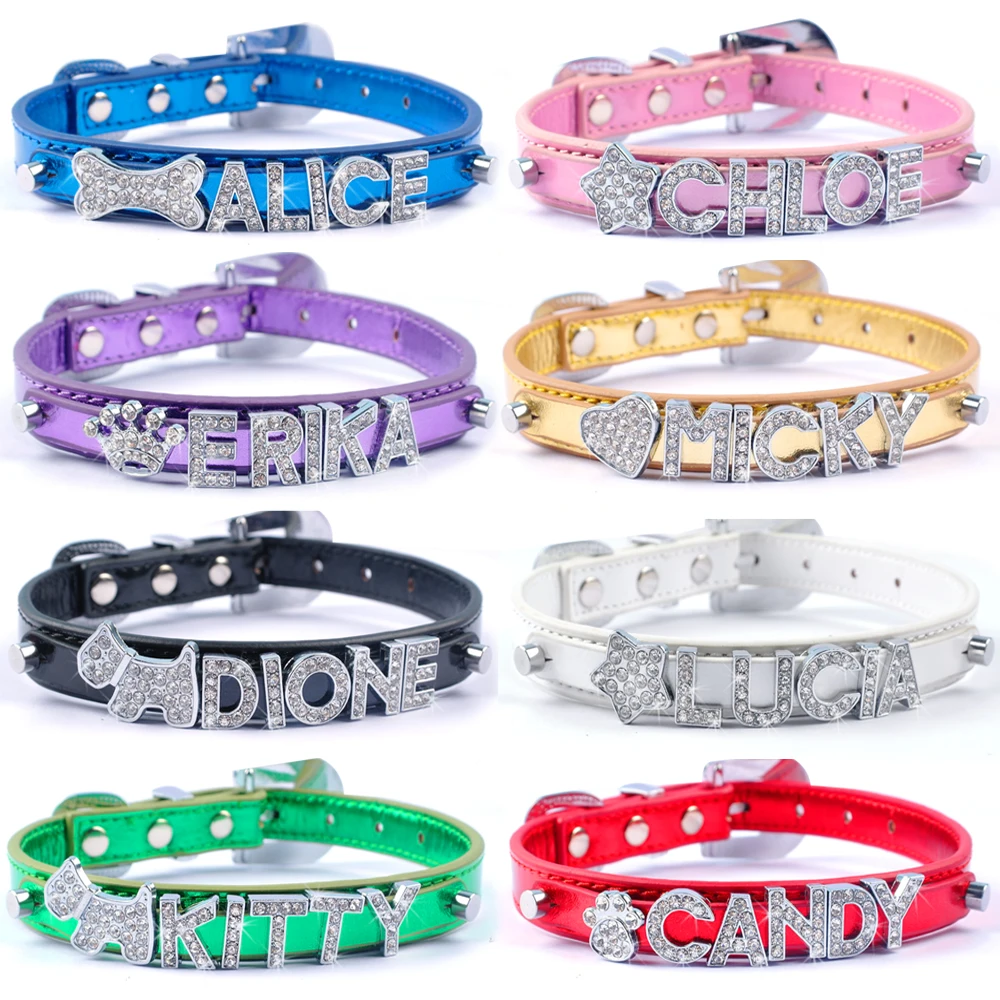 Personalized Dog Collar Leather Dog Collar Customized Pet Puppy Collars