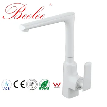 

Beelee Kitchen Basin Faucet Industrial White Single Hole Faucet Hot And Cold Water Tap Modern Water Saving Brass Tap