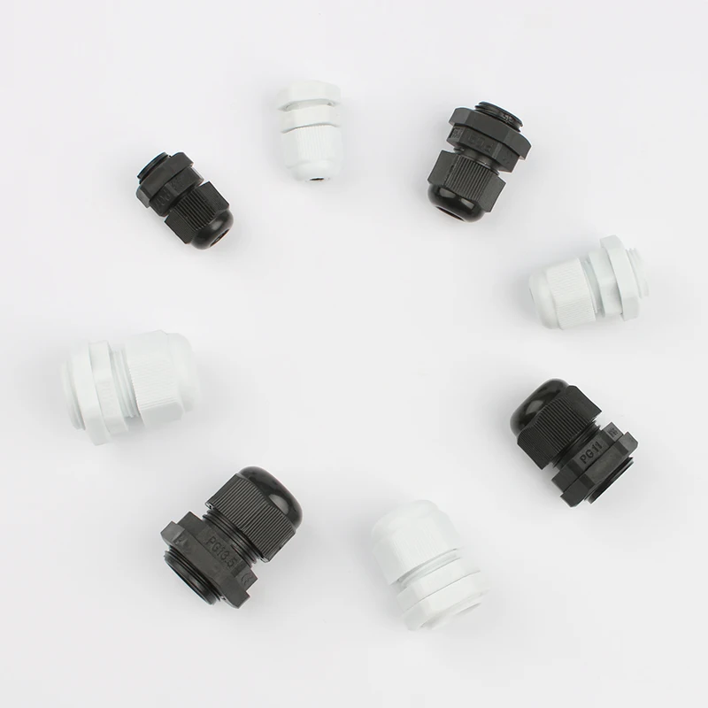 1piece PG7 Waterproof Nylon Plastic Cable Gland Connector for 3-6.5mm Cable white color IP68 Factory cable sleeves