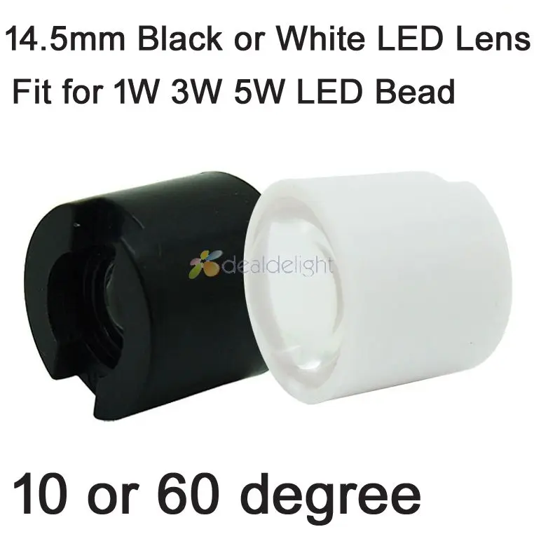 14.5mm LED Lens 10 or 60 degree with black white holder