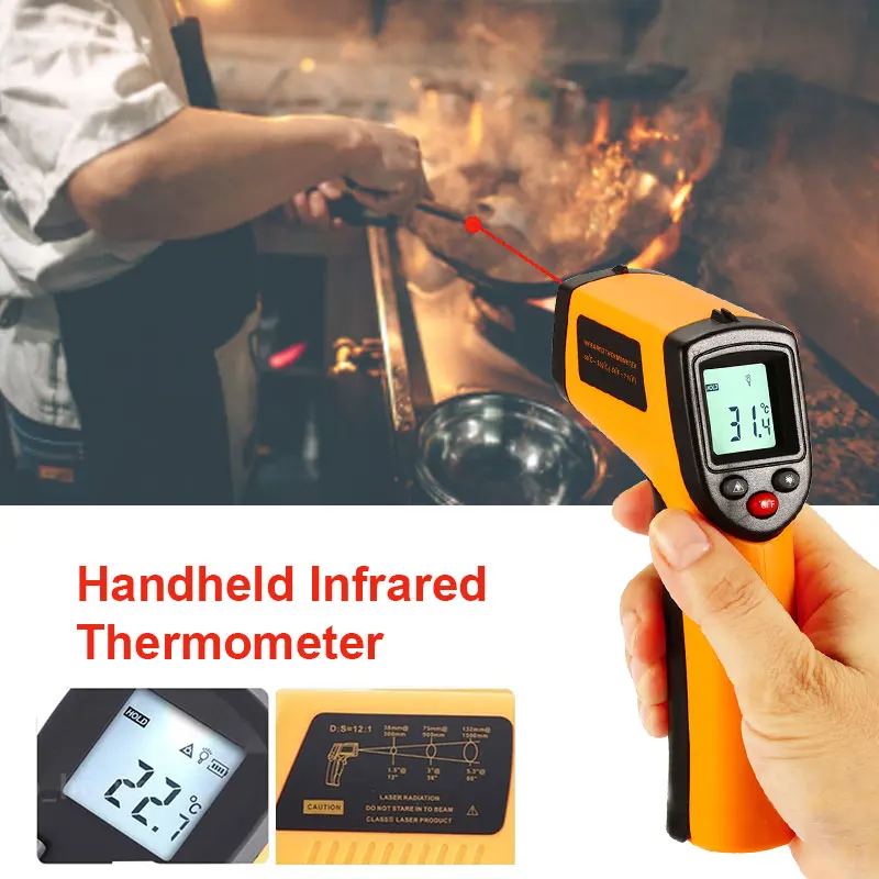 

0.95 Preset with LCD Industrial Thermometer for Measuring Tools Laser Measurement for Body Temperature Contactless