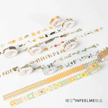 

1 pcs 100 kinds of life 1.5 cm X 7m washi tape children diy Diary decoration masking tape stationery scrapbooking tools