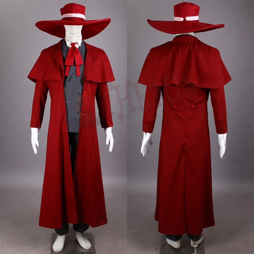 Athemis New Vampire Hunter Cosplay Hellsing Alucard Costumes Cool Man Suit and High Cotton Content Long Coat  Best Outfits