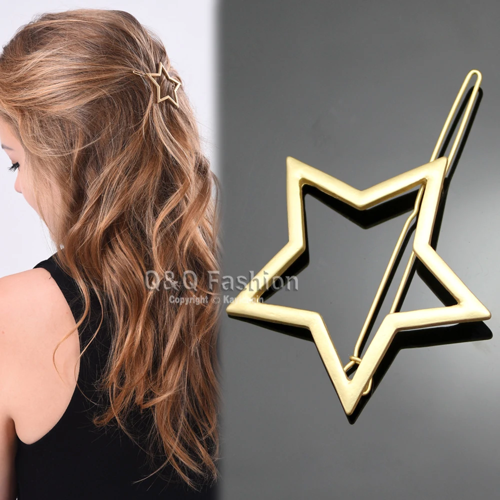 

Gold Shooting Star Cut Out Hair Pins Clip Dress Snap Barrette Hen Party  Runway Gold Jewelry Cosplay Hair Accessories