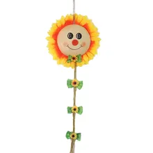 colorful kindergarten decoration sunflower smiley pendant corridor aisle decorative wind chimes wood color halloween party decor
