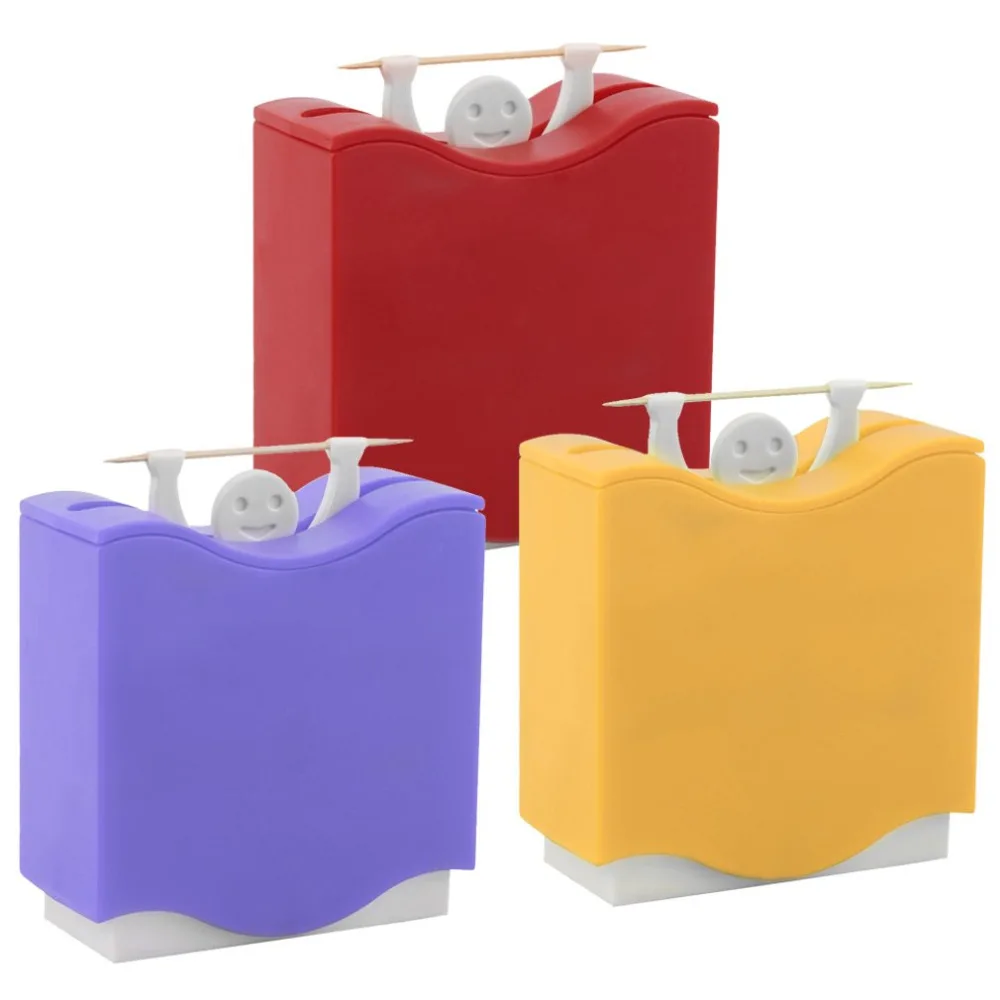 

1 pcs Popular Plastic Automatic Toothpick Holder Toothpick Box Dispenser Bucket Home Bar Table Accessories Random Color