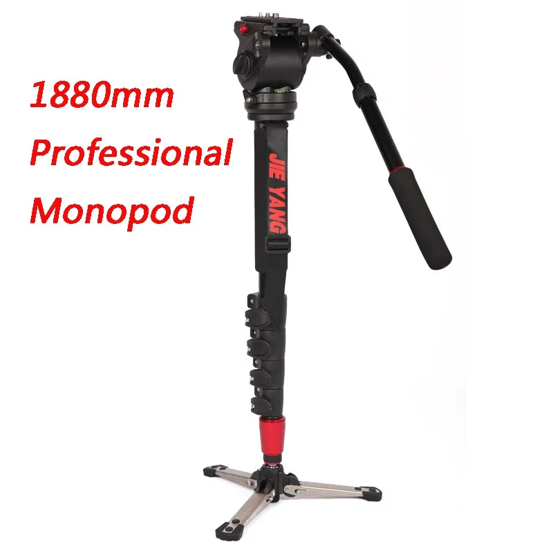PROGO JIEYANG JY0506B Профессиональный алюминиевый монопод для видео и камеры головка штатива и сумка для переноски JY0506 обновленная высота 1880 мм