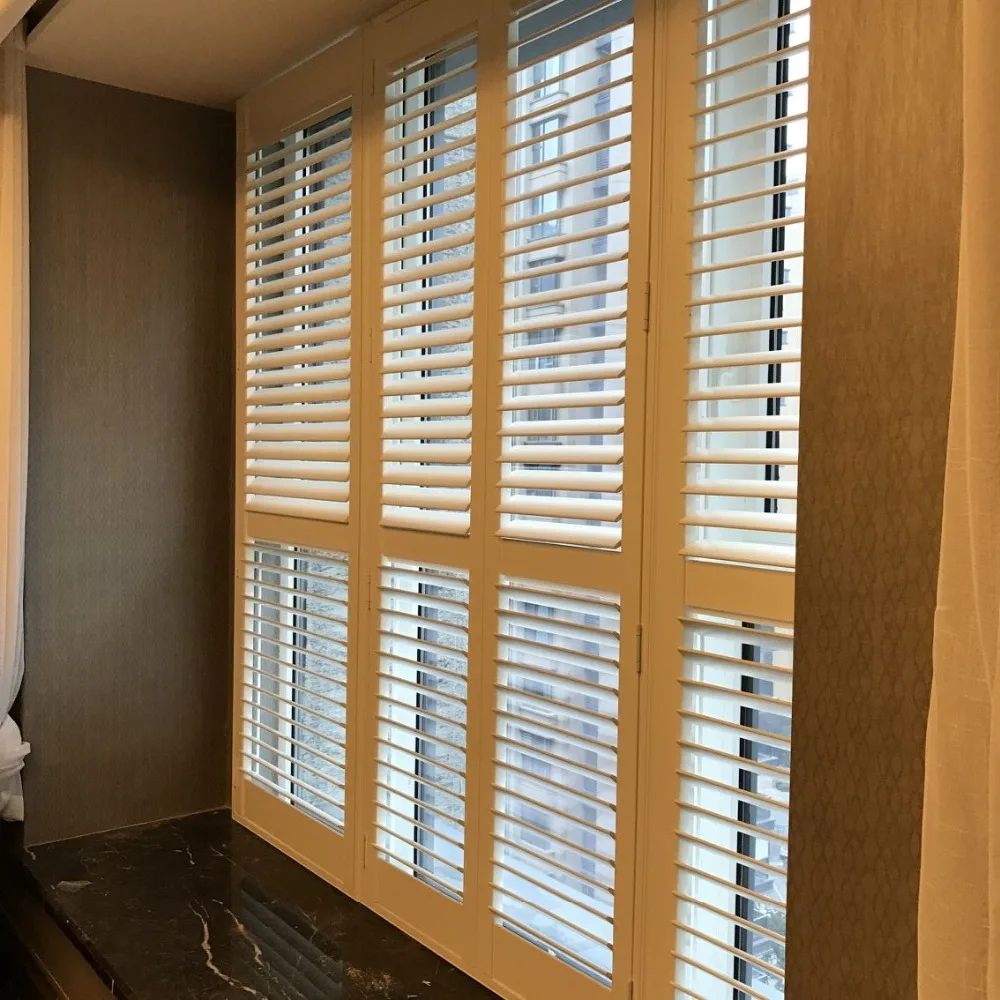 Black Wood Bi Fold Interior Window Shutters Door - China Basswood