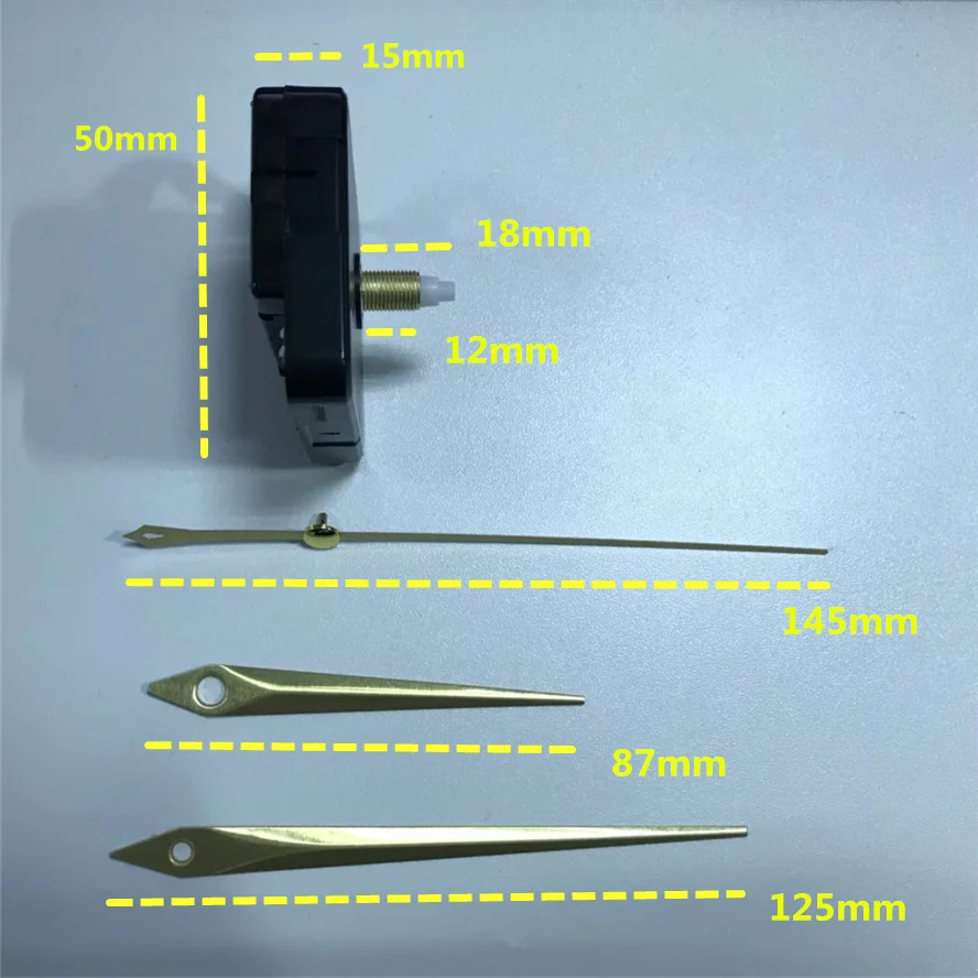Роскошные бесшумные часы с кварцевым механизмом, набор для самостоятельных часов, запасные части для настенных часов, золотые стрелки, кварцевые часы, механизм с крюком
