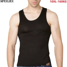 Летние большие майки мужские футболки Плюс Размер Большой 5XL повседневные 8XL 9XL 10XL хлопковые мягкие домашние свободные модальные майки эластичность черный 54