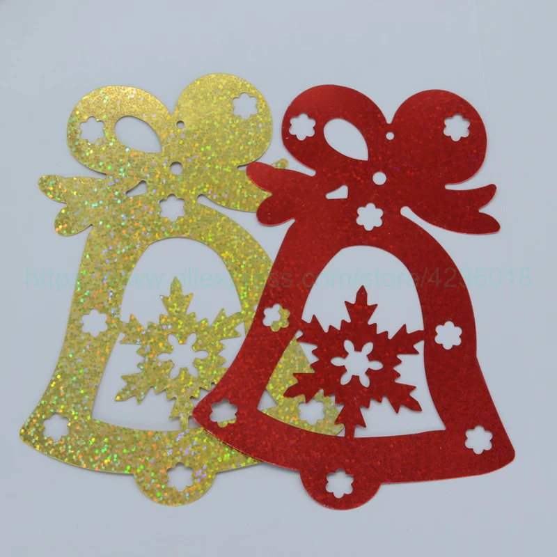 

10PCS 115*160mm Christmas bells Shaped PVC Loose Sequins For Crafts Paillettes Party Decoration DIY Accessory scrapbook confetti