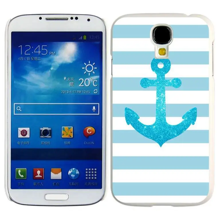 1pc New Cute Blue anchor design Pattern Hard Back Case Protection Skin Cover For Samsung Galaxy S4 I9500 SIV -S4A1185 |