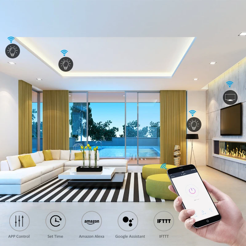 Hyleton smart plug 10A Home Automation wifi socket 100-240V Remote Control EU/US/AU Wifi Socket Working with Alexa and Google 