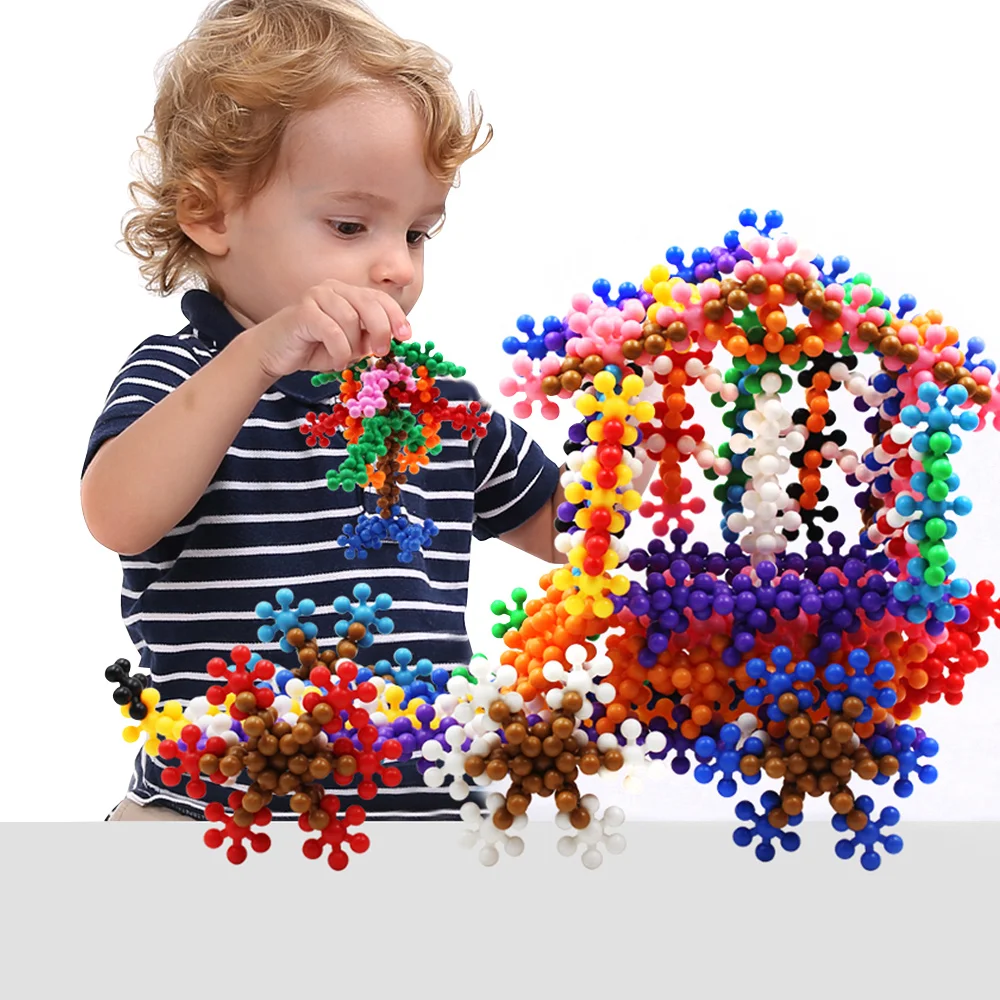 125PS Plum Snow Snowflake Building Blocks Toy High Quanlity Baby Classic Toys Educational DIY Toys for Children baby-building-blocks