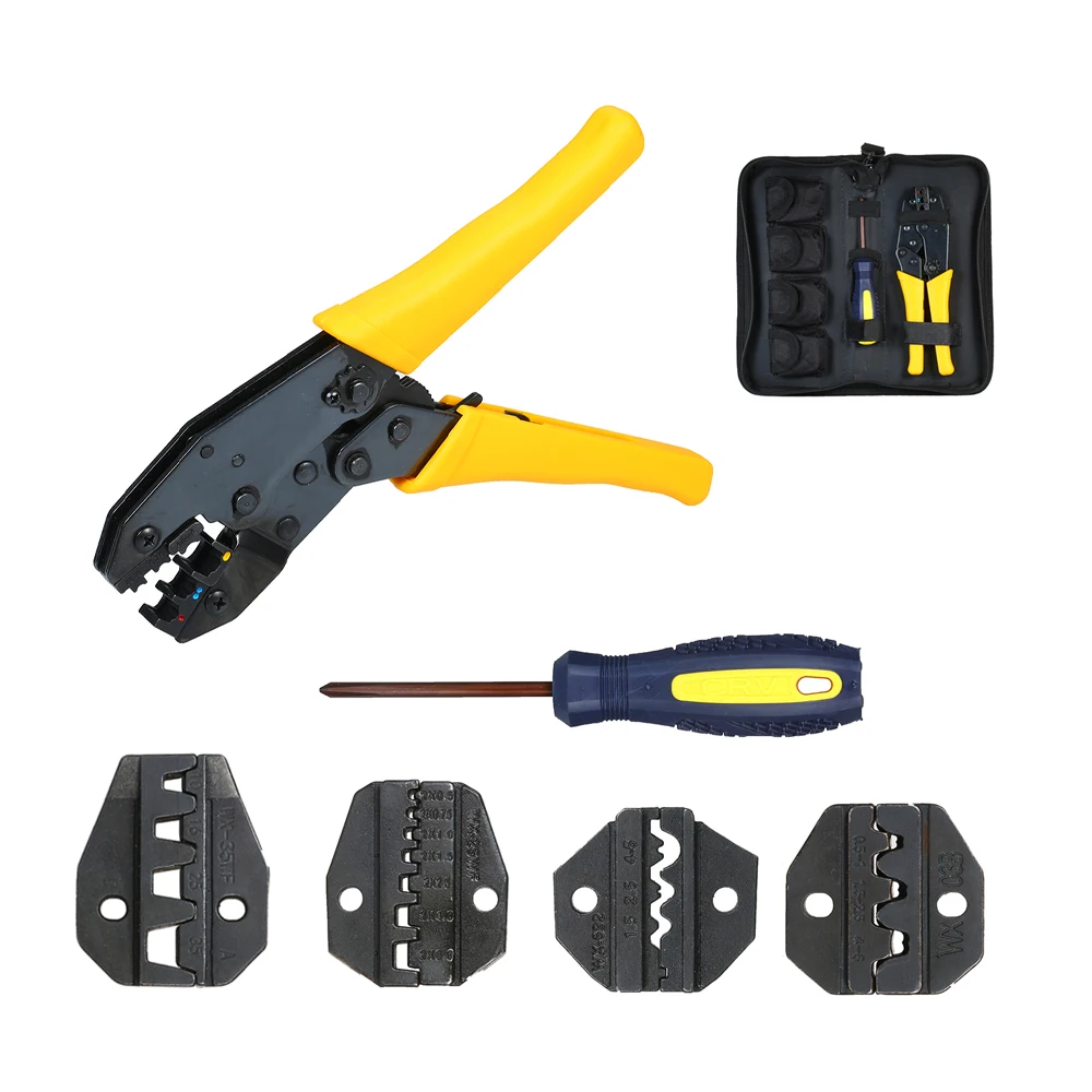 WXK-30J Multi-function Terminal Crimping Pliers Electrician Tools Kit Crimper Plier Set with S6GB\S03B\S25TW\S35WF