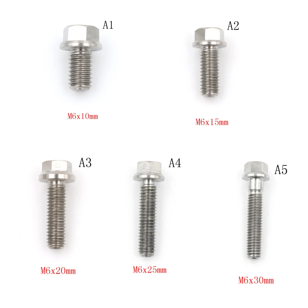 

1pcs 5size M6 Stainless Steel Hex Flange Screws Cap Washer Head Bolts Titanium Socket Flange Bolt Cap Screw