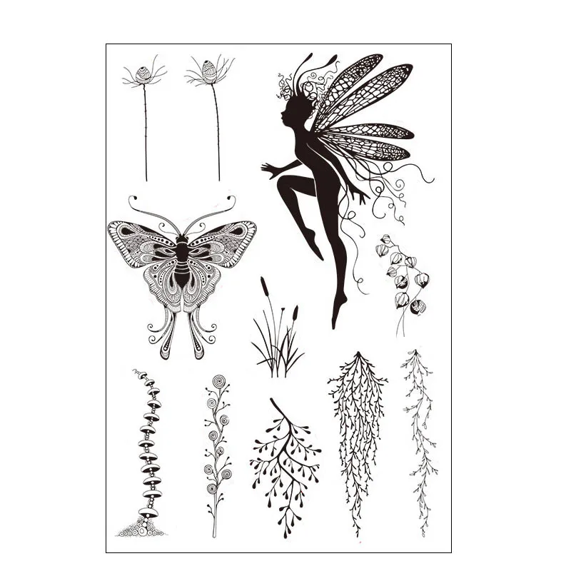 

Fairy butterfly plants Transparent clear stamp for DIY Scrapbooking/Card Making/Kids Christmas Fun Decoration Supplies