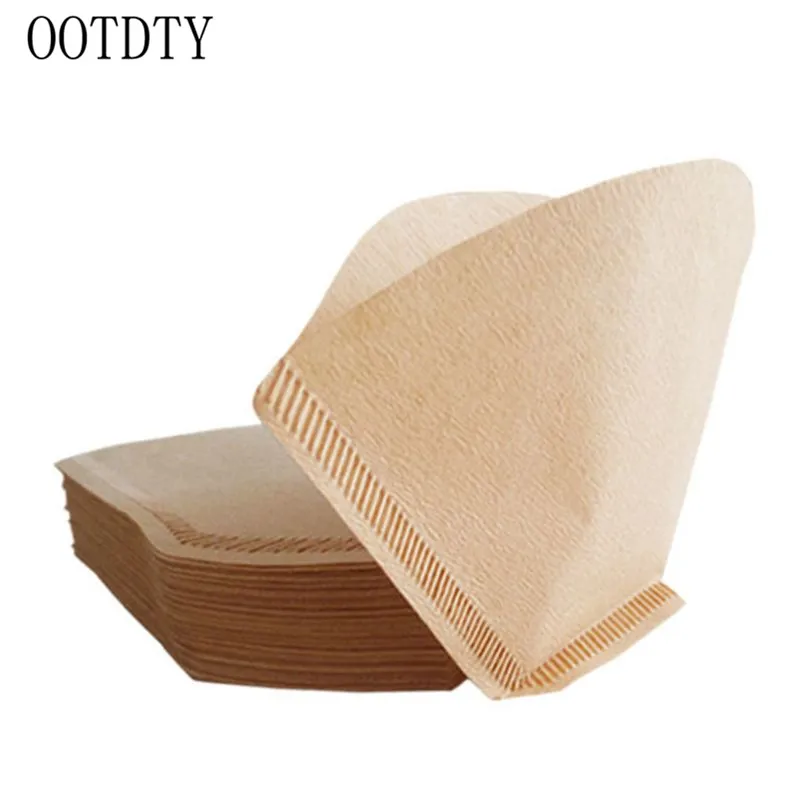 

40pcs Replacement Coffee Paper Filter Cones Hand Drip Natural Brown Unbleached Espresso Tea Tools