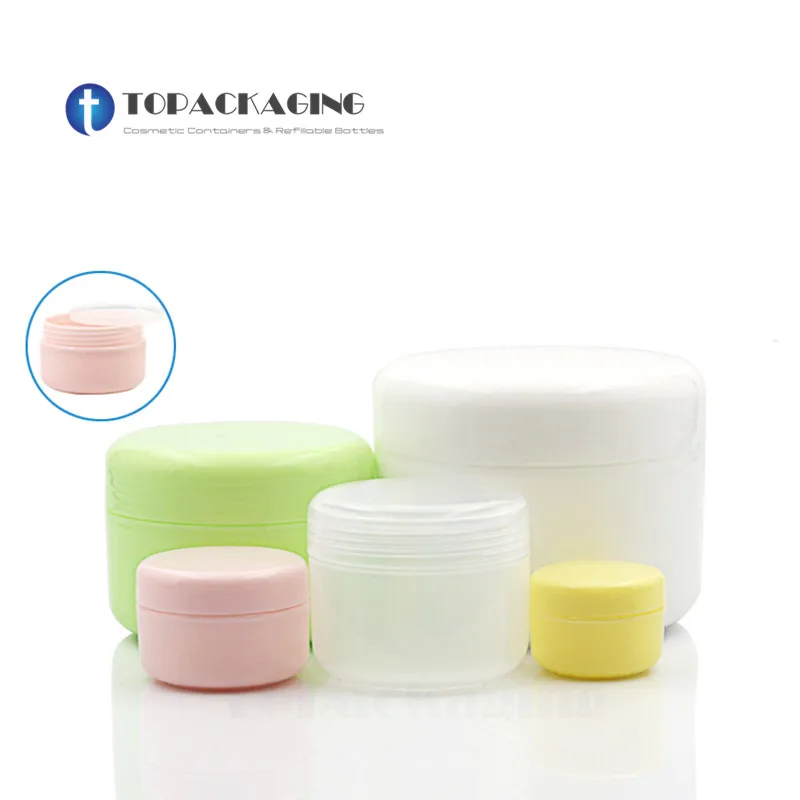 

10/20/30/50/100G Cream Jar Empty Cosmetic Container Facial Mask Canister Makeup Bottle Sample PP Plastic Box Refillable Pot Pack