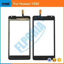 Flporia 5 шт. для Huawei Y530 сенсорный экран Панель спереди Стекло сенсорный Панель Digitizer Замена объектива