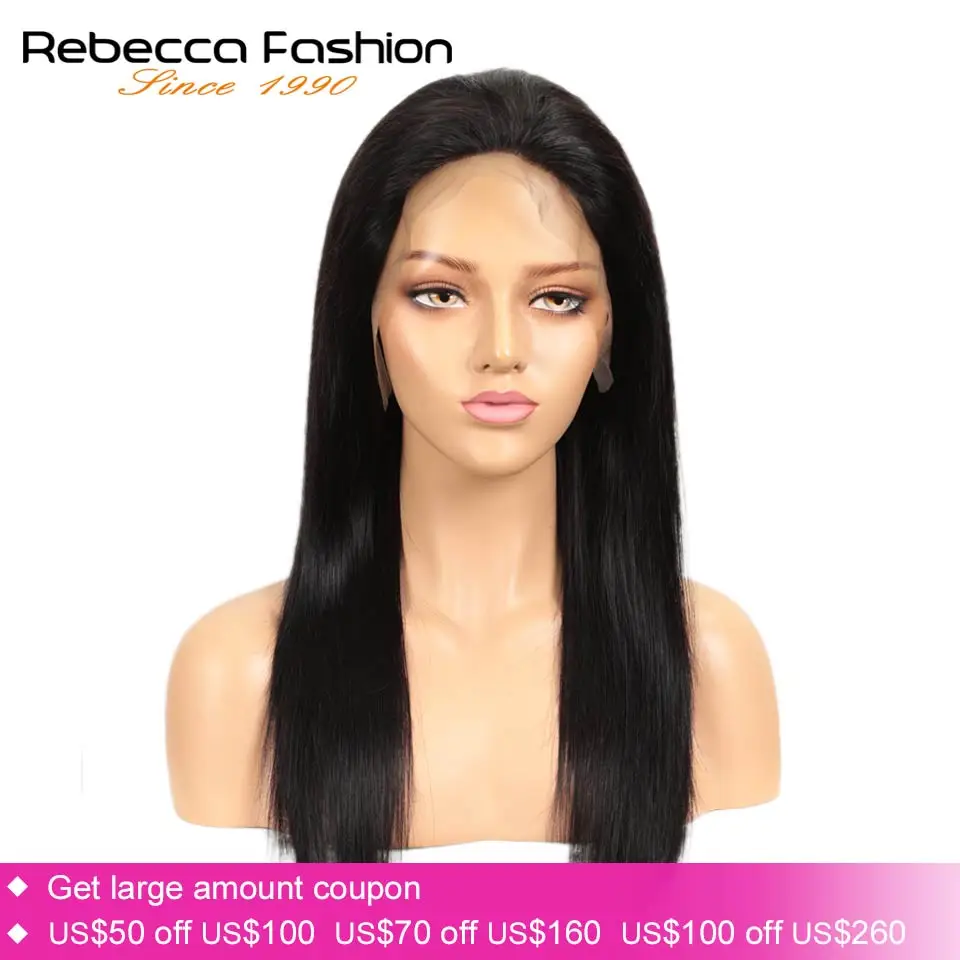 

Rebecca Brazilian Wig 13*4 Straight Lace Closure Wig Lace Front Human Hair Wigs Pre-Plucked With Baby Hair Remy Lace Wig