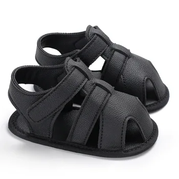 

2019 New Design Baby Simple Sandals Cute Boys Girls Summer Soft Sole Solid Color PU Casual Shoes Toddler Sandals 4 Colors Style