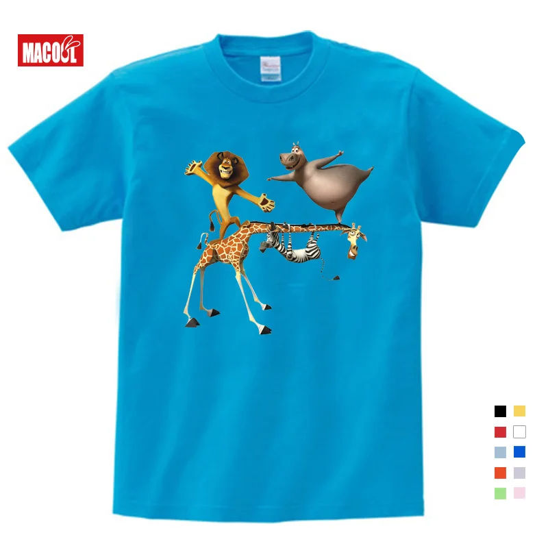 

Children festival Gift 2019 Summer Cartoon printing Madagascar Cute Funny T Shirt Summer Send Children Birthday Gift 3T-9T