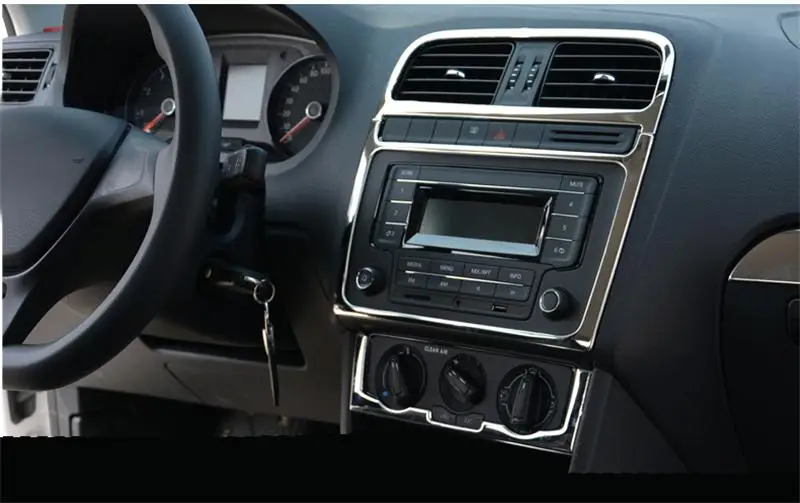 Автомобильный Стайлинг для Volkswagen vw POLO интерьерная крышка наклейка отделка кондиционера CD панель управления Авто воздушный выход украшение