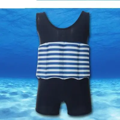 Быстросохнущие детские плавучий купальник Детские съемные плавающие сужающиеся обтягивающие купальники маленькие и средние Купальники для мальчиков и девочек - Цвет: dark blue