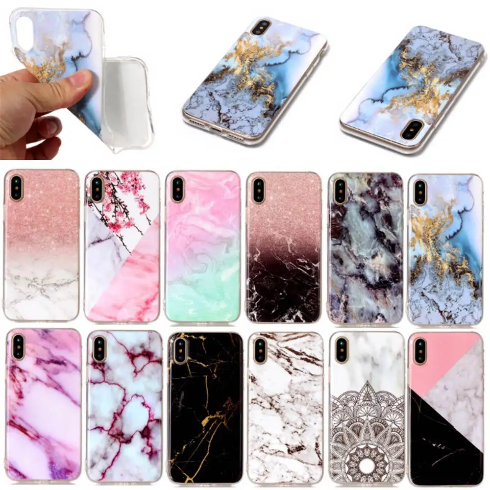 

Suitable For Iphone 66s 6p 78 8p x Xs Xr Xsmax Multi-Layer Floral Marble Glossy Phone Case