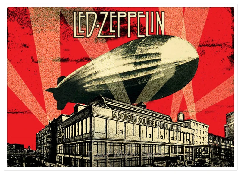 Led Zeppelin белая крафт-бумага рок плакат классический старый постер музыкальной группы часть 2 42*30 см