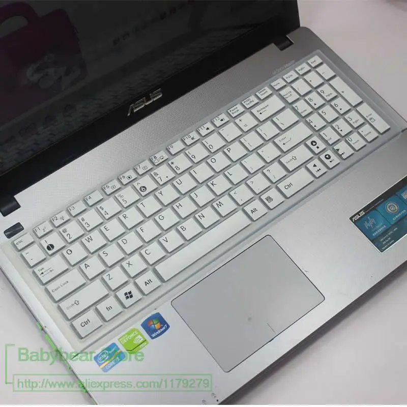 Силиконовая клавиатура для ноутбука кожного покрова для Asus A556UF K53S K72 K55V K56C K550D K550JK K555ZE K555LD K751 K501 JX4720 K556U - Цвет: white