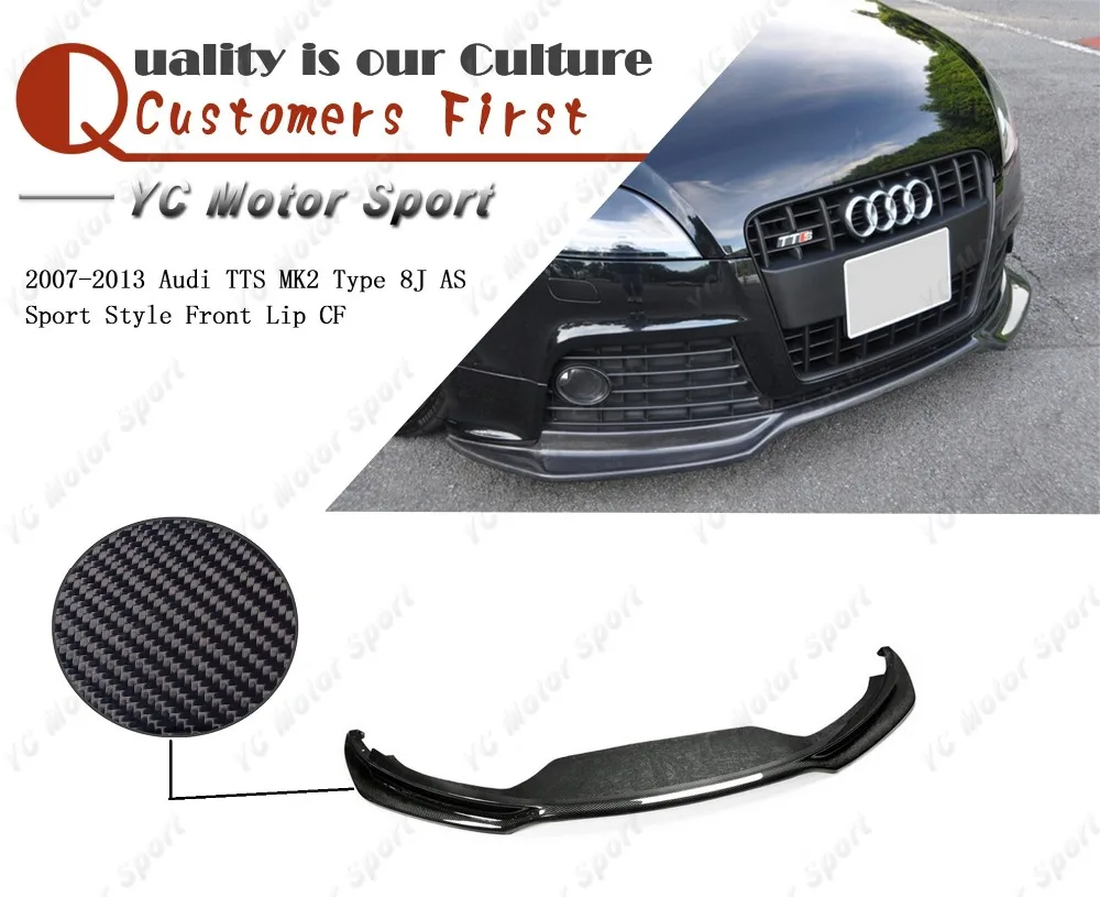 

Car Accessories Carbon Fiber AS Sport Style Front Lip Fit For 2007-2013 TTS MK2 Type 8J Front Bumper Lower Splitter