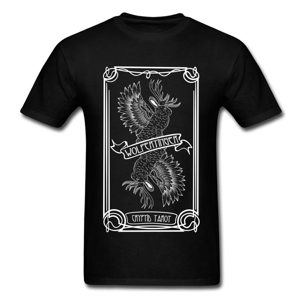 Summer Tops Shirt Summer/Fall 2018 Popular Round Neck 100% Cotton Fabric Tee-Shirt Men Tshirts Cryptid Tarot Series Wolpertinger Cryptid Tarot Series Wolpertinger black